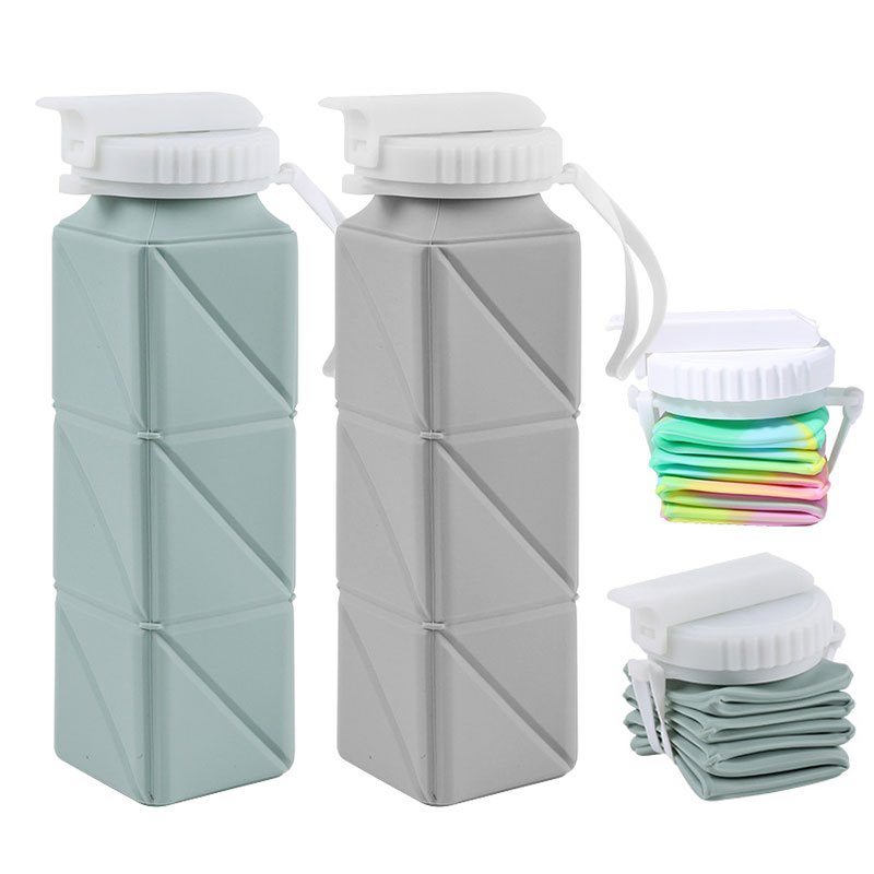 Water Bottle Collapsible - 620Ml Opvouwbare Waterfles Beker Met Rietje
