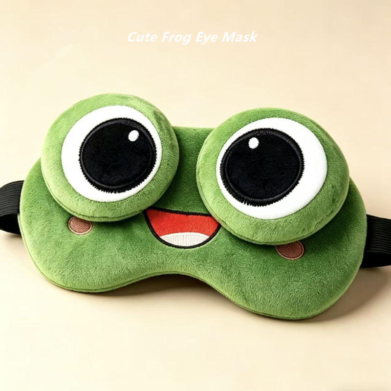 Eye Mask Sleep Travel - Schattig kikkerontwerp slaapoogmasker lichtblokkerend ademend reis-oogmasker