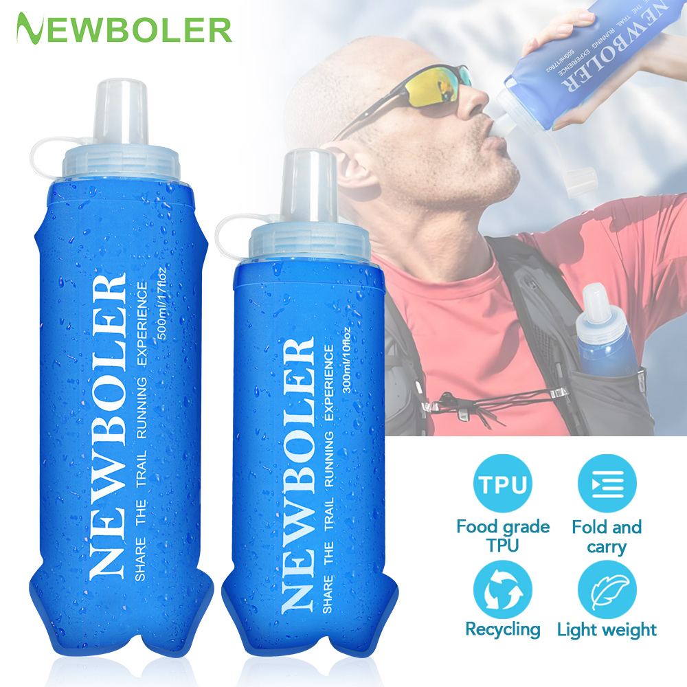 Water Bottle Collapsible - NEWBOLER 300/500ML Waterfles TPU Opvouwbare Zachte