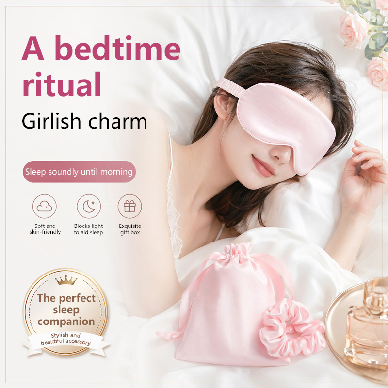 Eye Mask Sleep Travel - Dubbelzijdige zijden slaap-oogmasker Lichtblokkerend Ademend Reis-slaapmasker