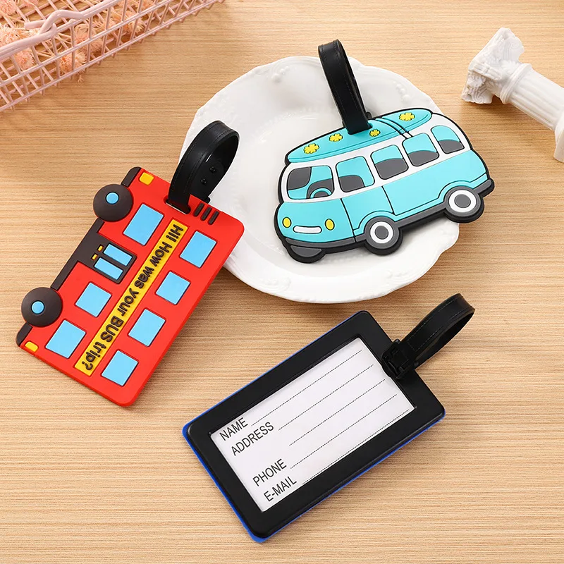 Travel Accessories Name - Leuke Cartoon Cars PVC Siliconen Bagagelabels