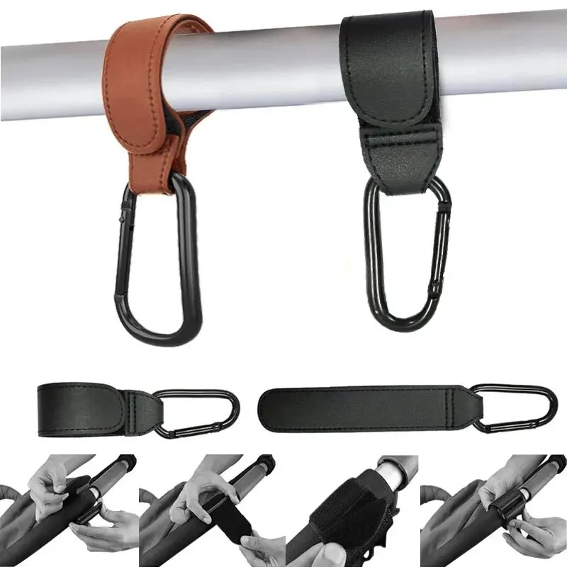 Travel Accessories With Baby - 2 stuks lederen karrenhaken kinderwagenhaak PU