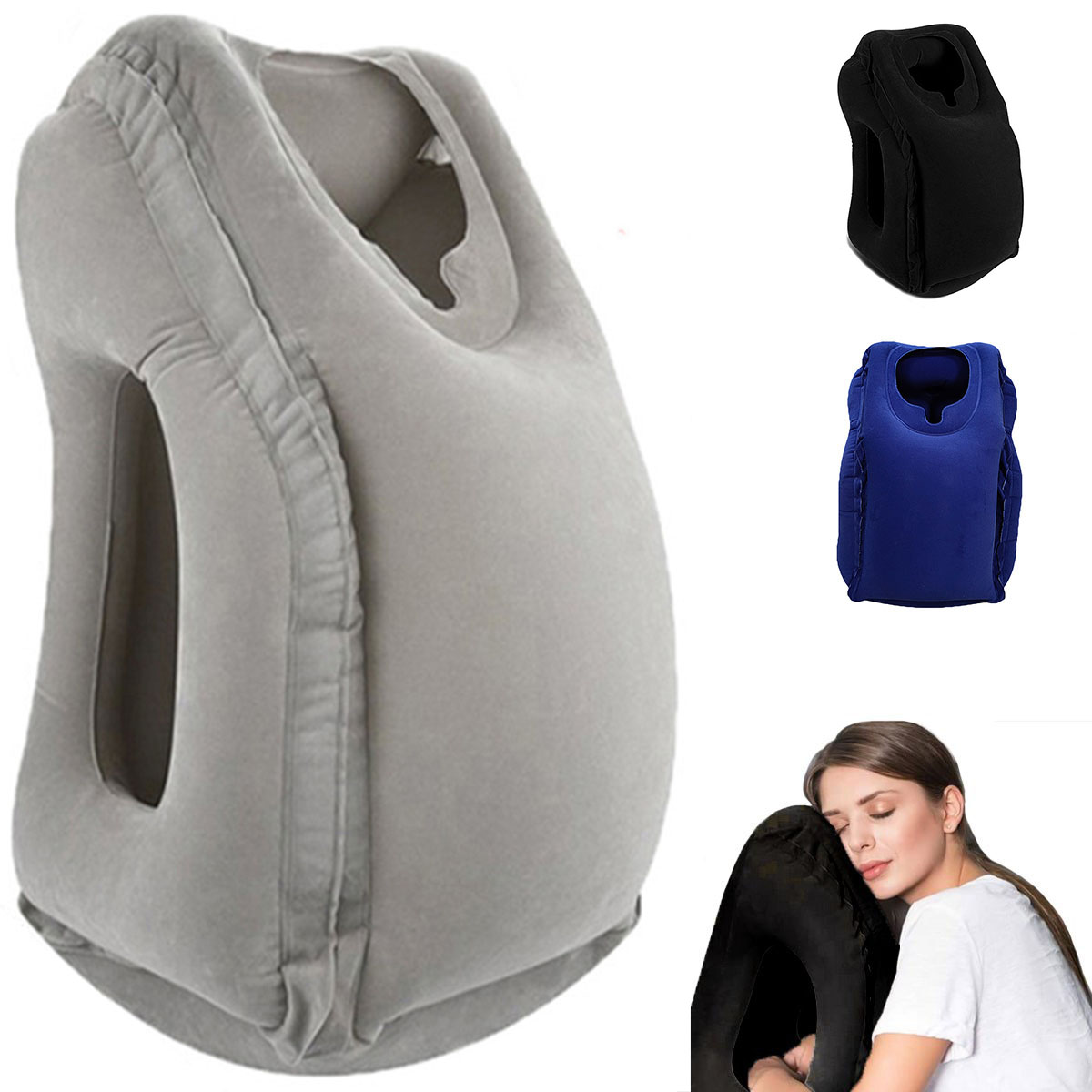 Travel Accessories For Long Haul Flights - Opblaasbaar reis kussen, reisaccessoires met nek-