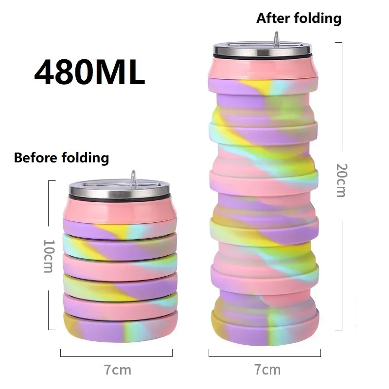 480ML Opvouwbare siliconen wat - Water Bottle Collapsible recensie en prijs